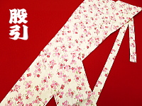 義若オリジナルの和柄股引き しだれ桜 白ピンク赤